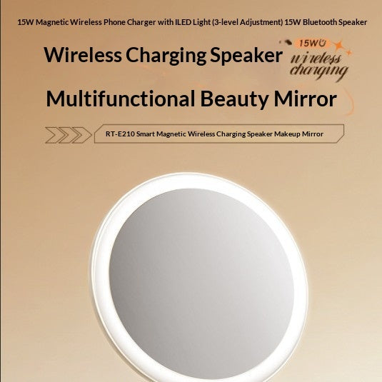 Smart Magnetic Wireless Charging Speaker Makeup Mirror