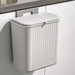 Kitchen Bin Hanging Trash Can with Lid Wall-Mounted Waste Bin for Kitchen Cabinet Door under Sink Compost Bins with Sliding Cover for Cupboard, Bathroom
