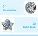 Silver Charms for Bracelets - Summer Ocean Sea Star Pendant with DIY Cube Zirconia Beads, Fashion Jewelry Suitable for Pandora Bracelet Making, DIY Gifts for Women and Girls 2PCS