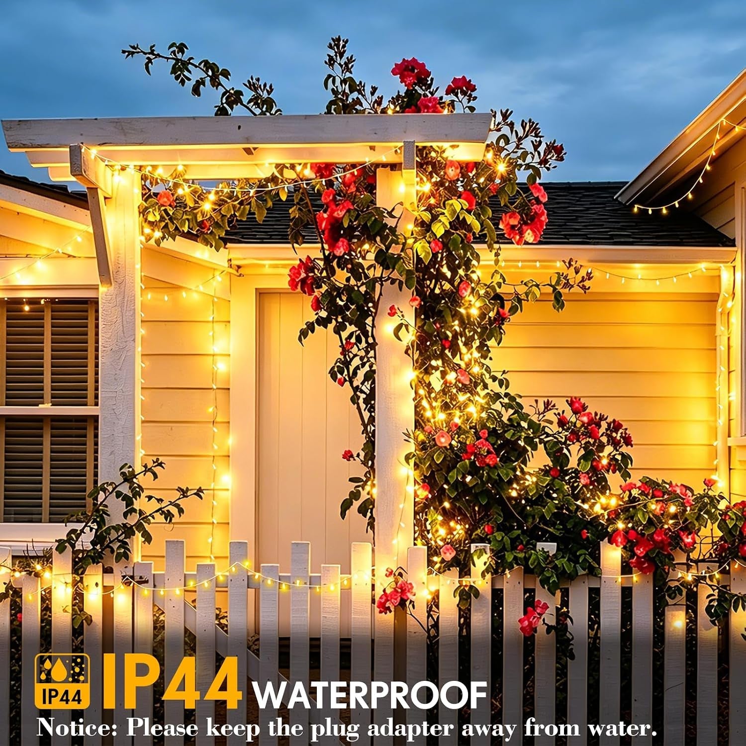 120M 1000 LED Fairy Lights Outdoor String Lights Plug in Extra Long Christmas Lights Waterproof with Remote Timer 8 Modes for outside Garden Patio Party Wedding Yard Tree Decorations Warm White
