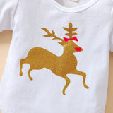 0-18M Newborn Infant Baby Girl 4Pcs Christmas Outfits Reindeer Long Sleeves Romper Tutu Skirt Leg Warmer Headband