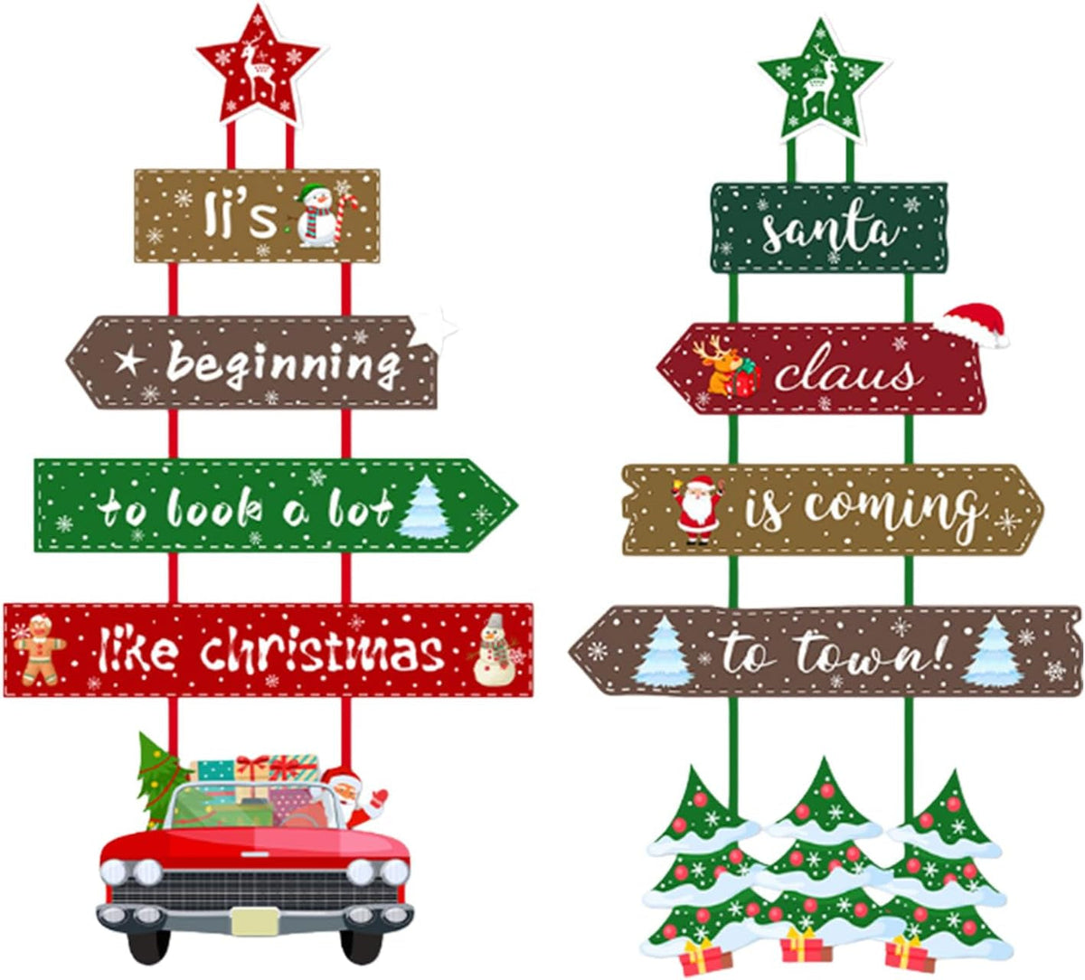 Christmas Hanging Decoration,Large Hanging Indoor,Window Door Kitchen Dress up Card Hanging,Creative Crafts Christmas Decorations
