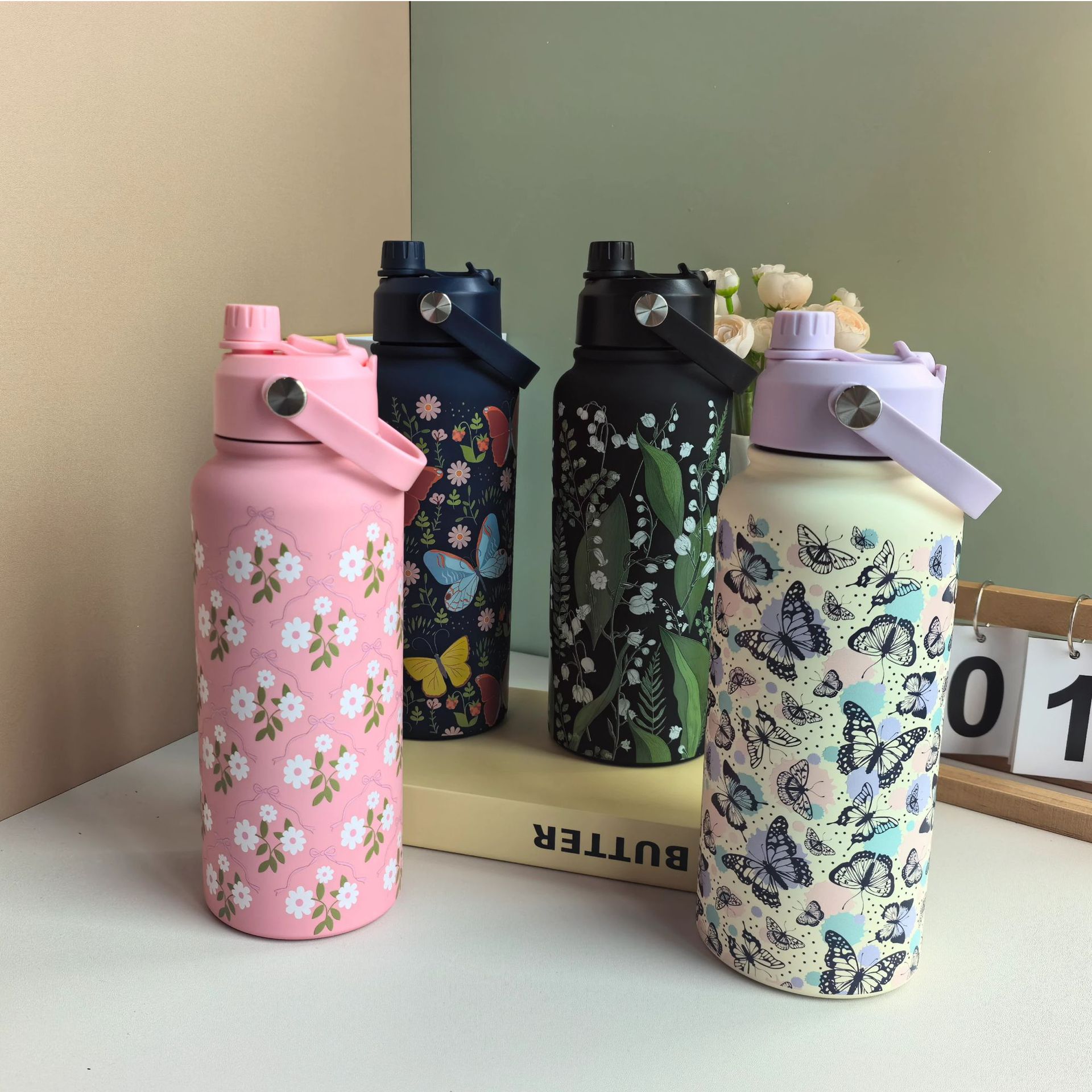 New Large-capacity Thickened 304 Stainless Steel Water Bottle For Home Use