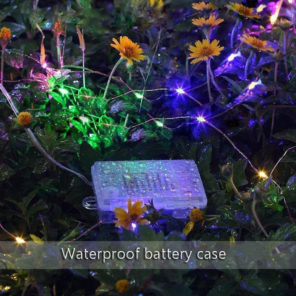 2 Pack Fairy Lights Battery Operated with Remote Multi Colour 10M