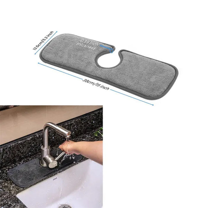 Kitchen Sink Splash Mat Faucet Splash Catcher Countertop Absorbent Mat for Kitchen Bathroom Drying