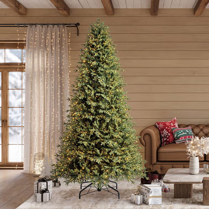 9Ft ( 2.7M ) Pre-Lit Aspen Artificial Christmas Tree with 2,700 Colour-Changing Radiant Micro Twinkle LED Lights