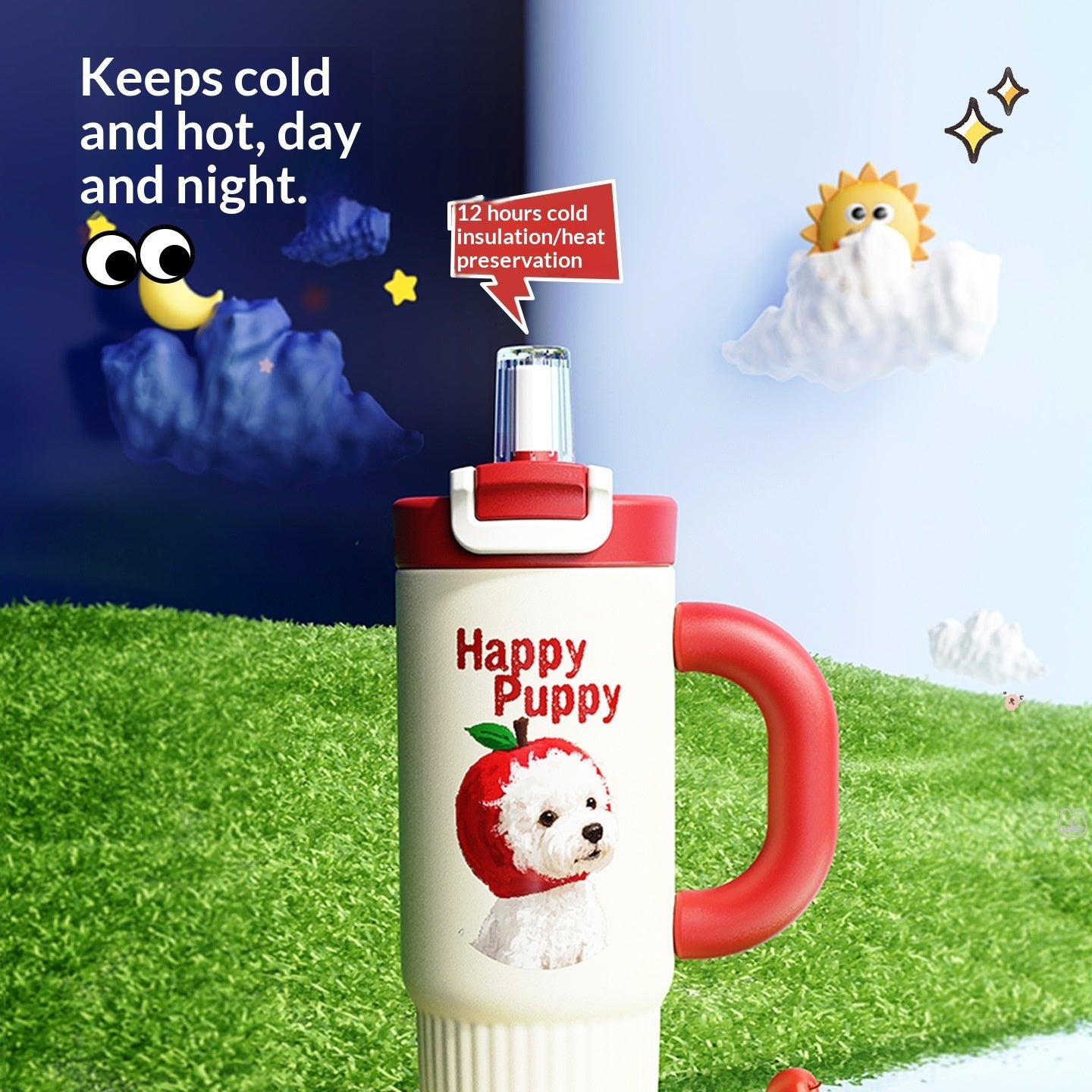 Big Mac Style Straw-top Thermos Large Capacity And Stylish Design