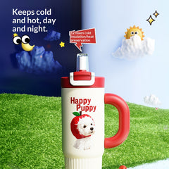 Big Mac Style Straw-top Thermos Large Capacity And Stylish Design