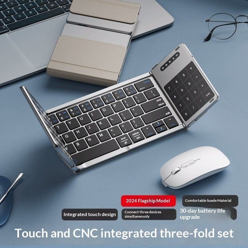 Tri-fold Keyboard, Wireless Bluetooth Foldable Mini Keyboard, Suitable For Desktop PC Sets