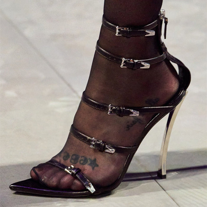 High Heeled Pointed Roman Sandals