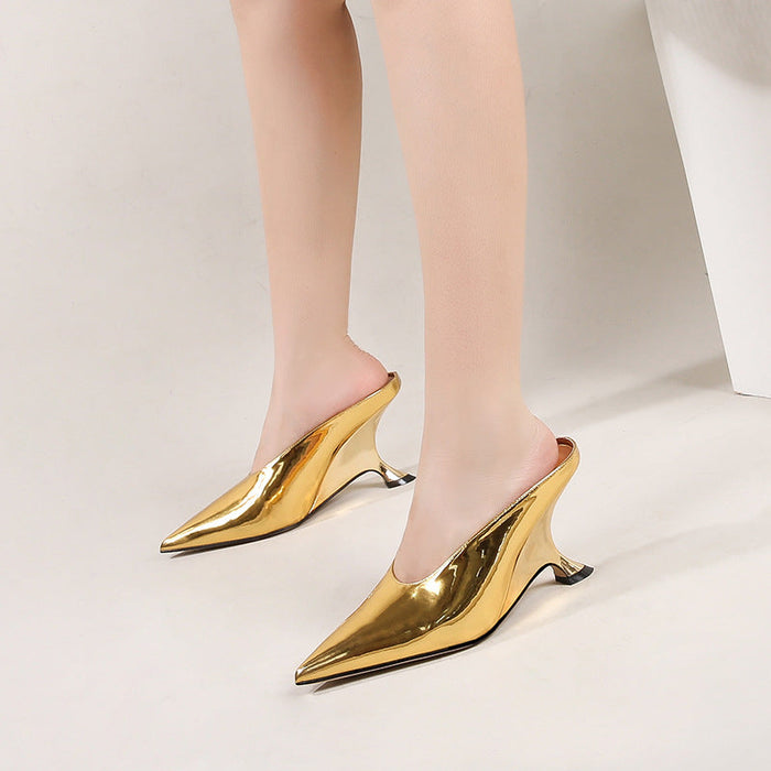 Glossy patent leather cross-border women's shoes