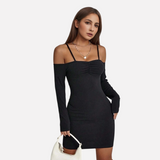 Women's off shoulder one neck slim fit hip hugging skirt