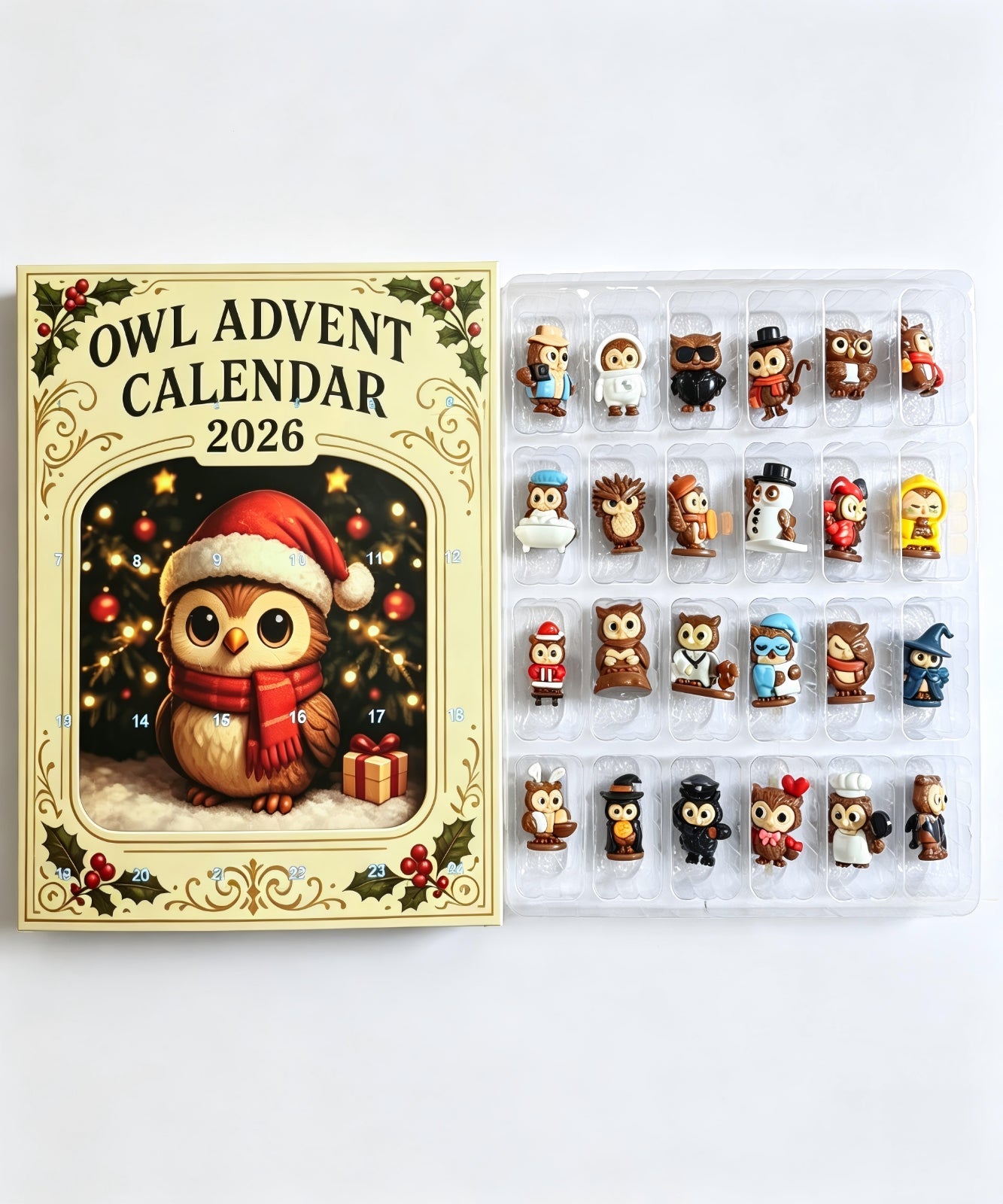 24 Day Owl Advent Calendar 2026 Cute Mini Figures Christmas Countdown Gift