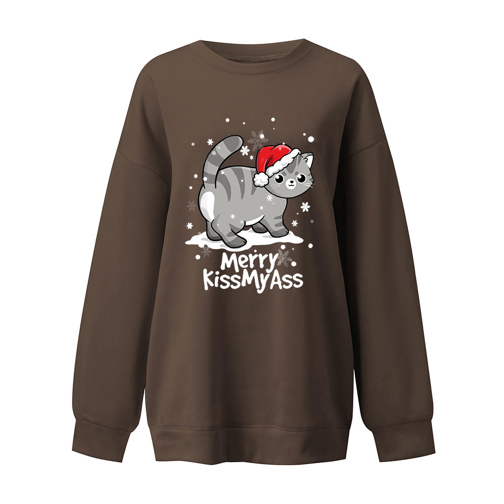 Merry Kiss MyAss Cat's New Christmas Hoodie
