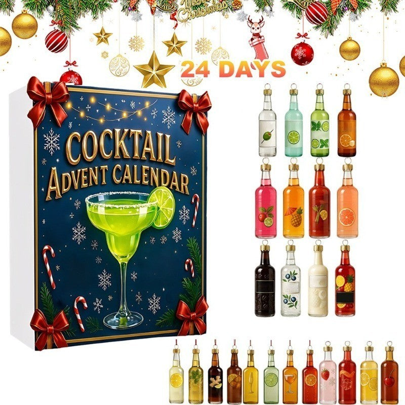 2026 Cocktail Advent Calendar, 24 Days Christmas Countdown Calendar with 24 Mini