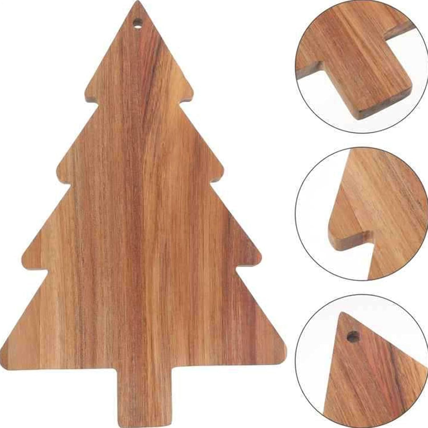 Wooden Christmas Tree Chopping Board, 38X24X1.3Cm Christmas Tree Shaped Cheese Board, Multi-Functional Food Serving Tray Cutting Boards, Kitchen C-Hristmas Decoration for Cheese Sushi Bread