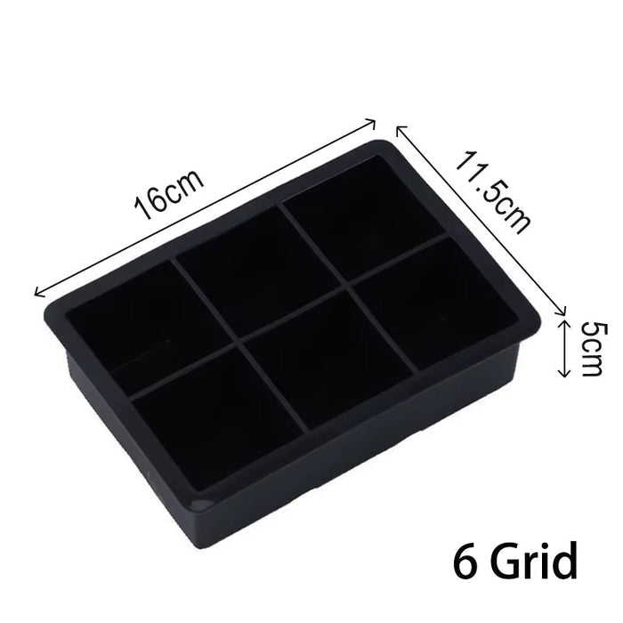 4/6/8/15 Grid Big Ice Tray Mold Box Large Food Grade Silicone Ice Cube Square Tray Mold Diy Bar Pub Wine Ice Blocks Maker Model