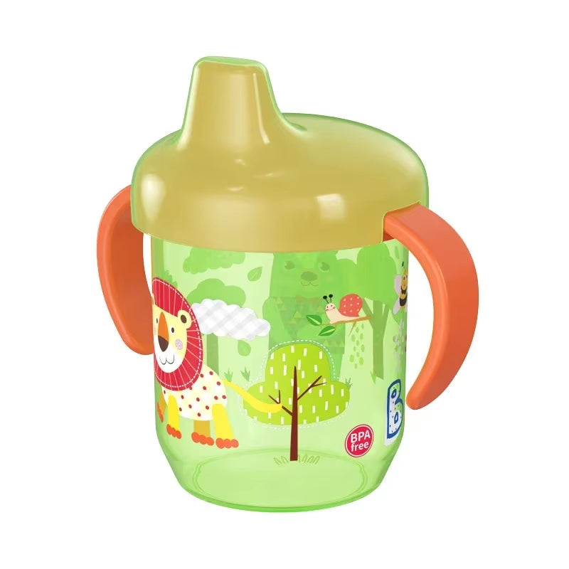 Cute Baby Feeding Cup with Straw BPA Free Portable Feeding Bottle Leak Proof with Handle Kids Training Baby Sippy Copos