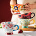 420Ml Ceramic Cup Cups Hand Painted Floral Pattern Retro Creative Coffee Mugs for Latte Water Restaurant Office Family Friend