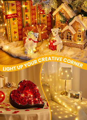 220LED Fairy Lights Mains Powerd with Remote & Timer(Warm White)