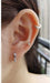 Double Love Heart Cubic Zirconia Sleeper Small Hoop Earrings for Women Teen Girls Sterling Silver Cartilage Tiny Cute Huggie Hoops Hypoallergenic for Sensitive Ear Pink CZ