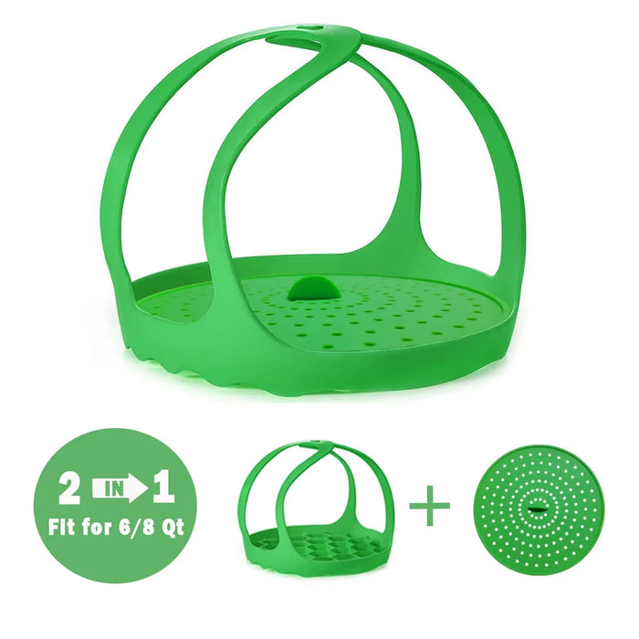 JOIE Silicone Sling Lifter Kitchen Accessories Insulated Pad Food Grade Bakeware Sling Lifter Steamer Egg Drain Rack 6Qt /8Qt