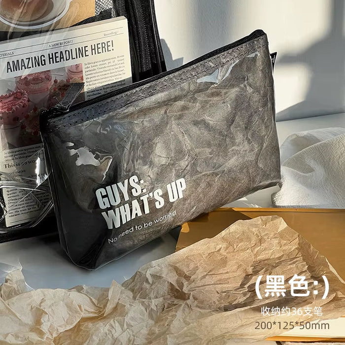 Vintage Dupont Paper Design with Large Capacity Multi Layer Storage Pencil Bag Multifunctional Pencil Bag Pen Case for Student