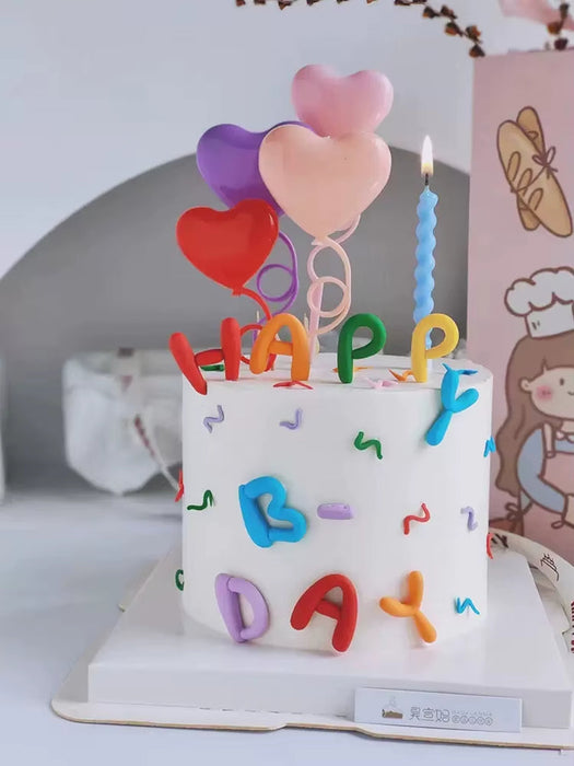 Ins Style Colorful Happy Birthday Letter Soft Gum Cake Decoration Candy Color Cake Topper Children'S Party Supplies Gifts