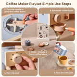 Baby Wooden Kitchen Pretend Play Toy Simulation Wooden Coffee Machine Baby Early Learning Educational Toys Child'S Holiday Gift
