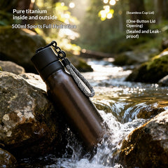 High-Style Pure Titanium Insulated Water Bottle For Outdoor Activities