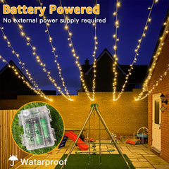 Fairy Lights Battery Operated, 10M 100 Leds Bright Battery Powered String Lights, Warm White outside Christmas Lights Waterproof with 8 Modes/Timer for Indoor Outdoor Bedroom Garden Decorations
