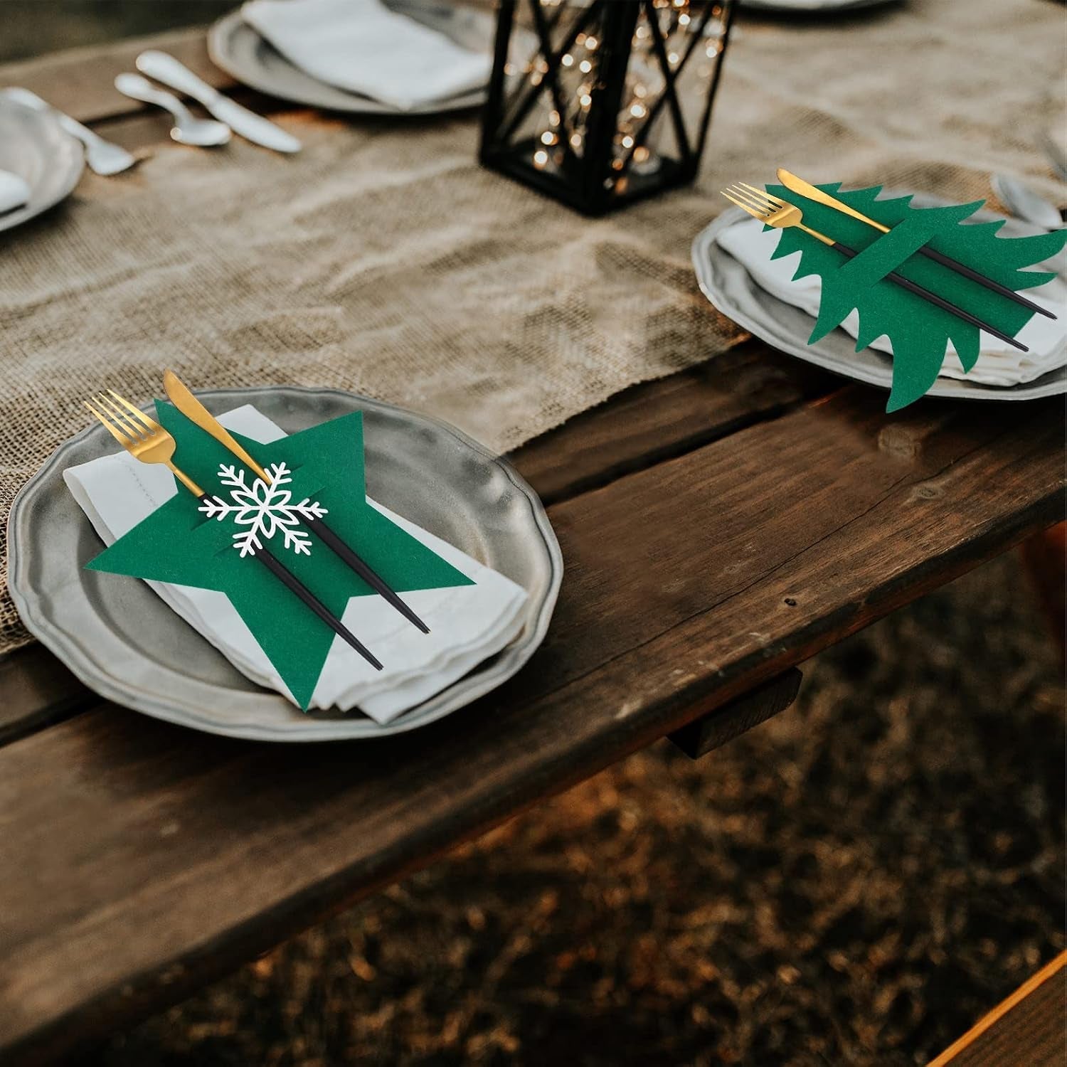 8 Pcs Christmas Silverware Holders Set Xmas Table Decorations Christmas Tree Star Angel Cutlery Holders Pockets Knifes Forks Tableware Bags Dinnerware for Party Home Restaurant Dinner Kitchen Decor