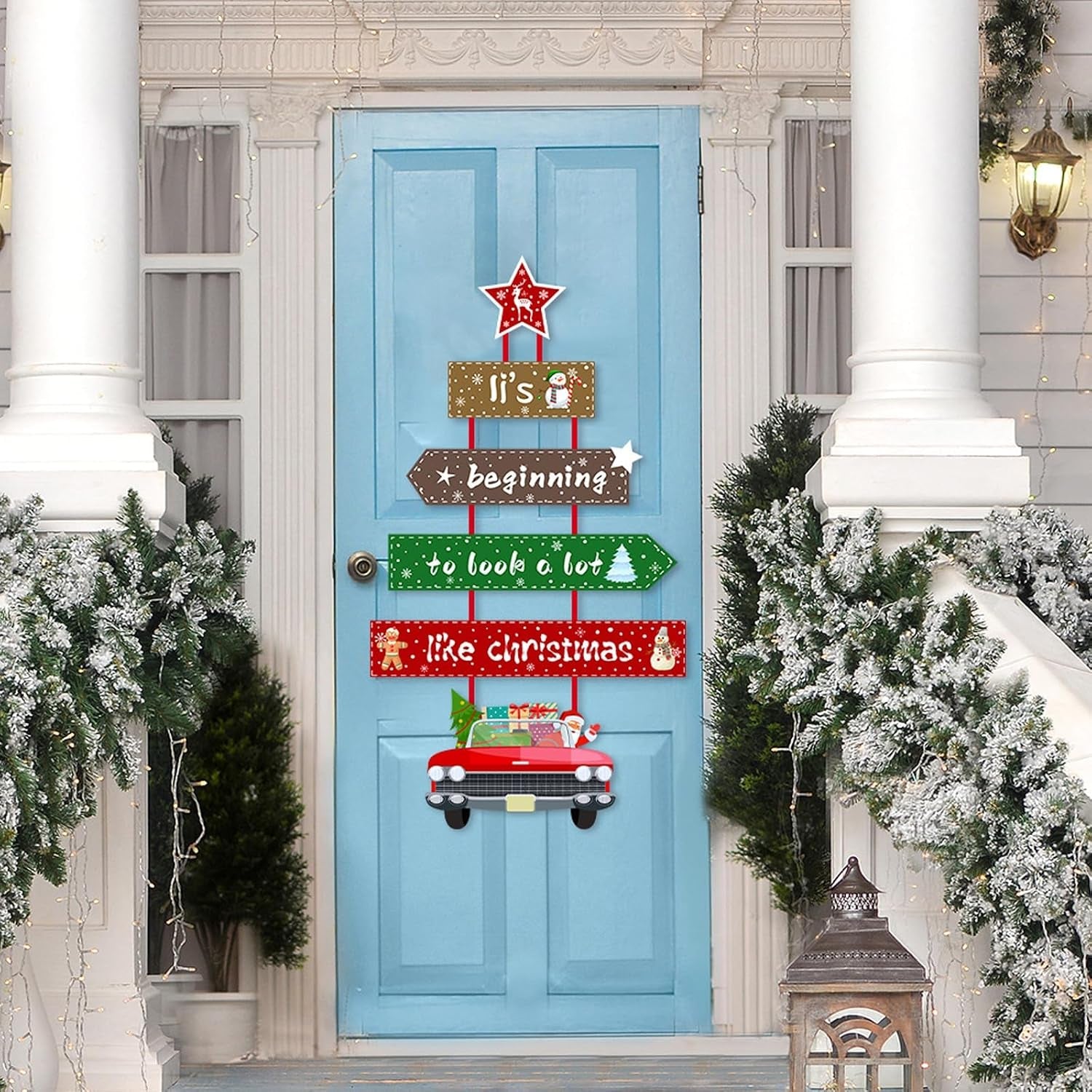 Christmas Hanging Decoration,Large Hanging Indoor,Window Door Kitchen Dress up Card Hanging,Creative Crafts Christmas Decorations