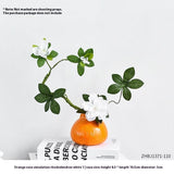 Orange Ceramic Small Vase Ornaments Living Room Flower Arrangement Hydroponic Plant Flowers Green Radish