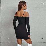 Women's off shoulder one neck slim fit hip hugging skirt