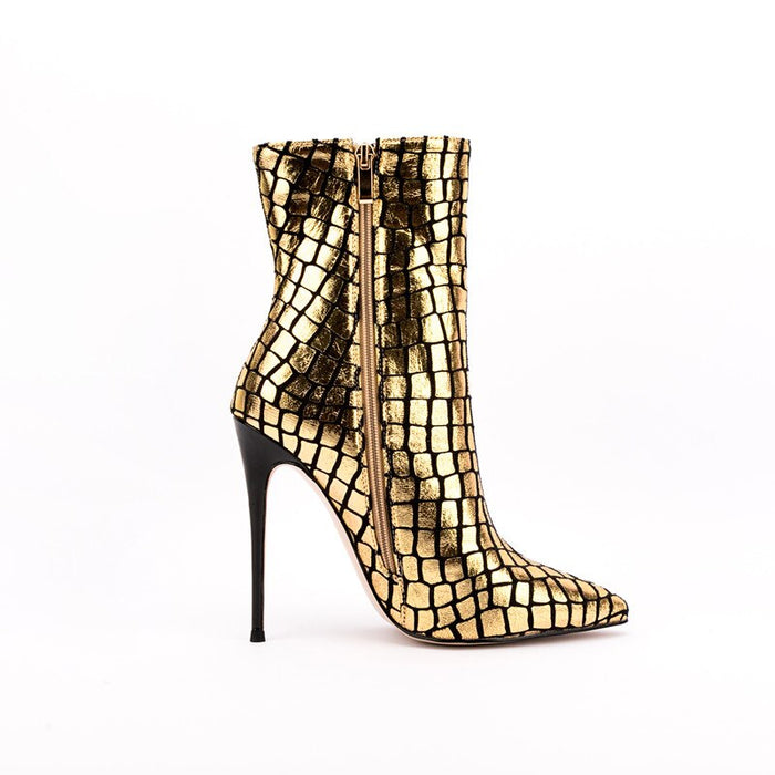 Pointed Toe Super High Heel Ankle Boots