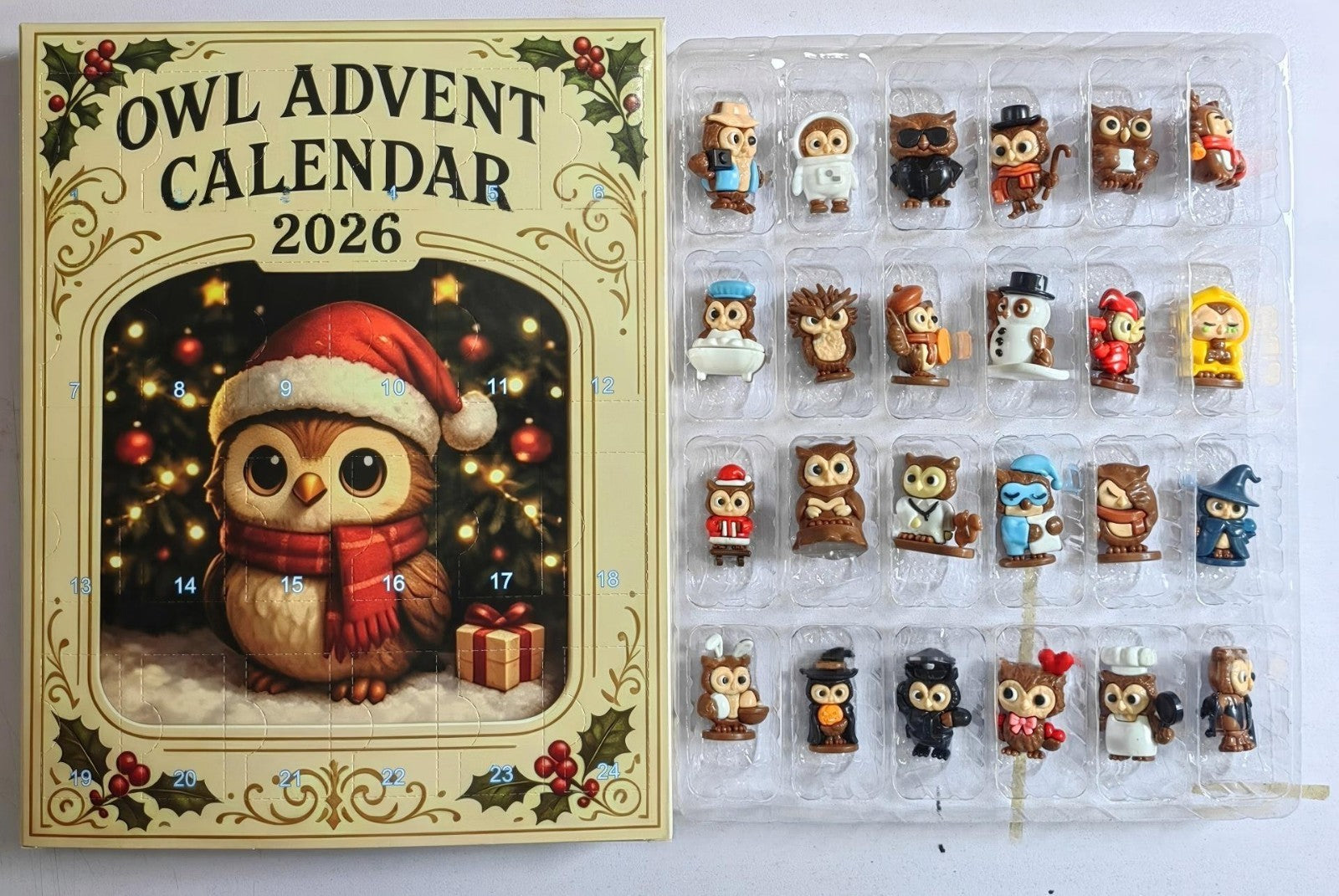 24 Day Owl Advent Calendar 2026 Cute Mini Figures Christmas Countdown Gift