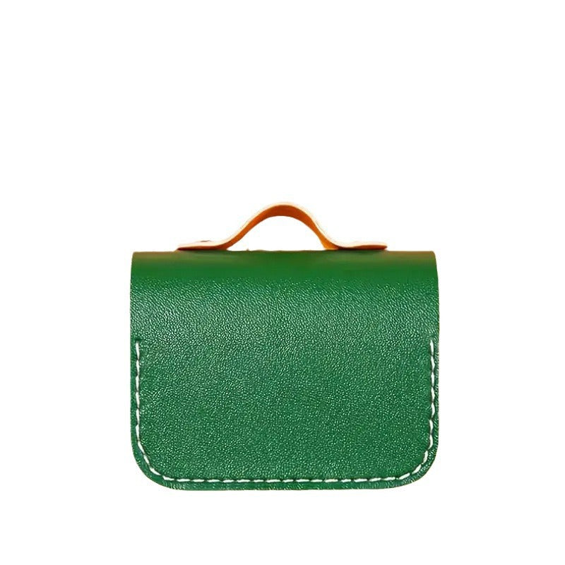 Solid-color Green And Orange Case For Bluetooth Wireless Earphones