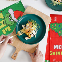 Christmas Tea Towels Kitchen Pack of 3 Pack - 40X60Cm Festive Waffle Weave Dish Cloths - Funny Xmas Kitchen Towel Set for Merry Xmas New Year Party Seasonal Home Decorations