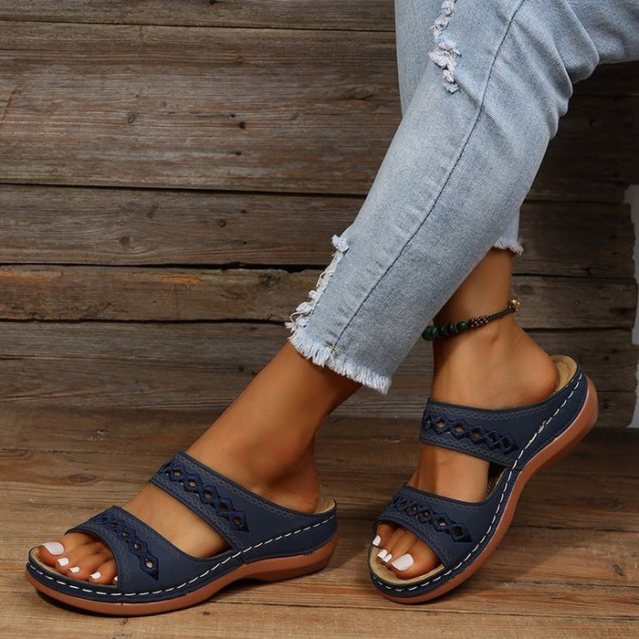 New One-word Slippers For Women Spring New Muffin Platform Slippers
