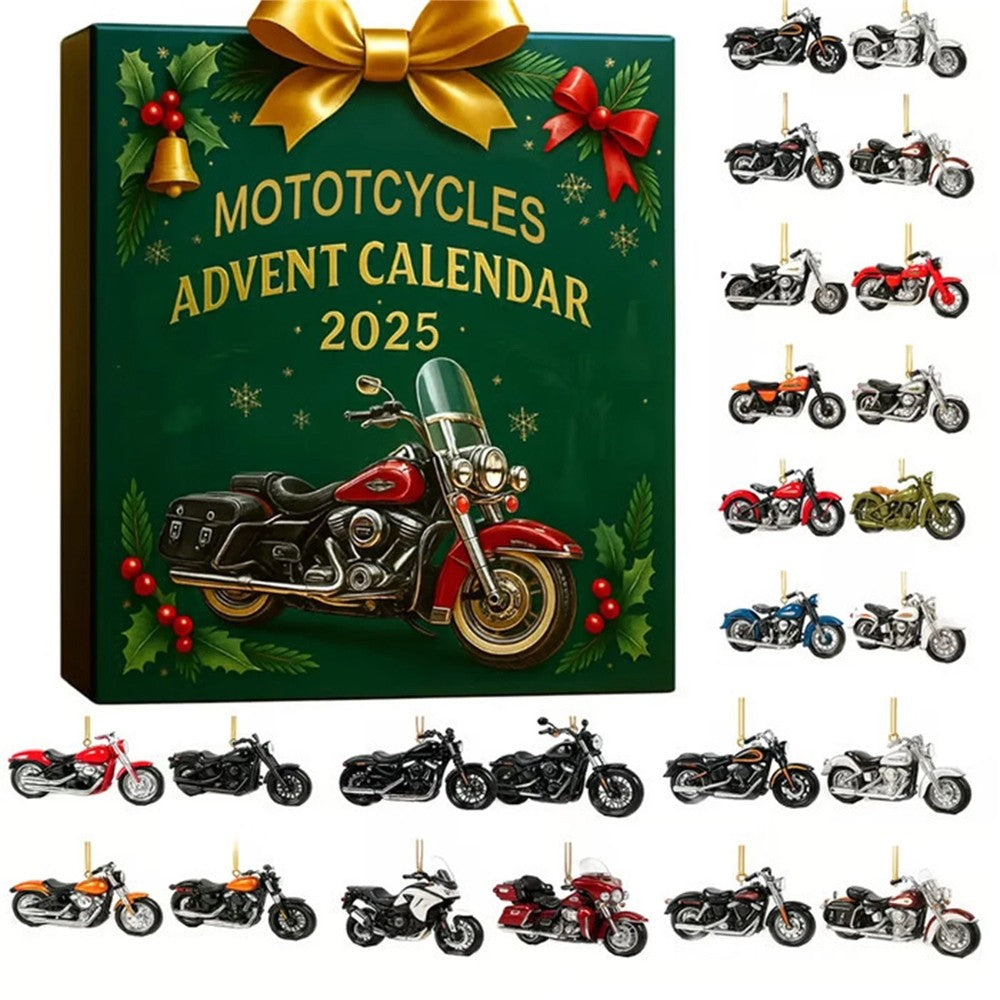 Motorcycle Theme Advent Blind Collectible Calendar 2025 Countdown Sets 24 Hangs