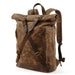 New Luxury Vintage Canvas Backpacks for Men Oil Wax Canvas Leather Travel Backpack Large Waterproof Daypacks Retro Bagpack