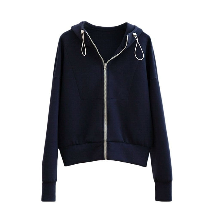 Autumn High-grade Sweater Hooded Drawstring Loose All-matching Cardigan Coat