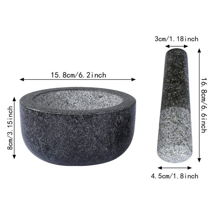 Pestle and Mortar Set Granite Stone Spice & Herb Crusher Home Kitchen Tool UK