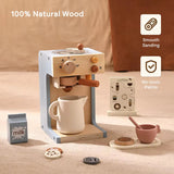 Baby Wooden Kitchen Pretend Play Toy Simulation Wooden Coffee Machine Baby Early Learning Educational Toys Child'S Holiday Gift