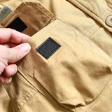 Fall Winter Men Multi-pocket Casual Polo Collar Cotton Coat Jacket Coat