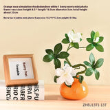 Orange Ceramic Small Vase Ornaments Living Room Flower Arrangement Hydroponic Plant Flowers Green Radish