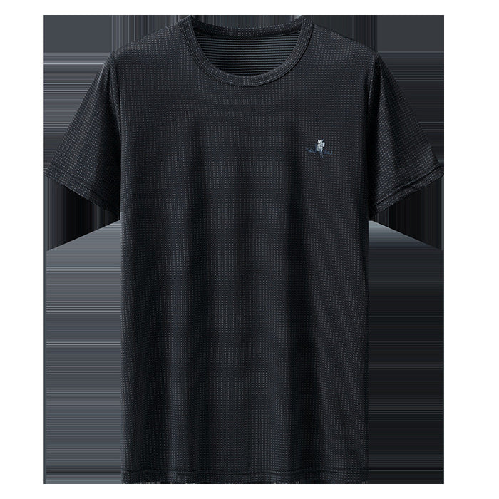 Add Fertilizer To Increase Men's Quick-drying Ice Silk Wild Fat Short-sleeved T-shirt