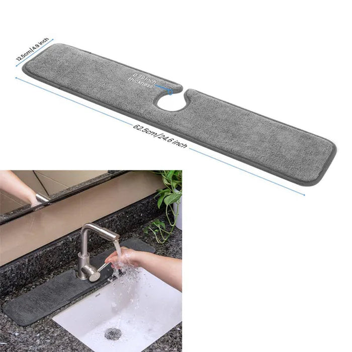 Kitchen Sink Splash Mat Faucet Splash Catcher Countertop Absorbent Mat for Kitchen Bathroom Drying