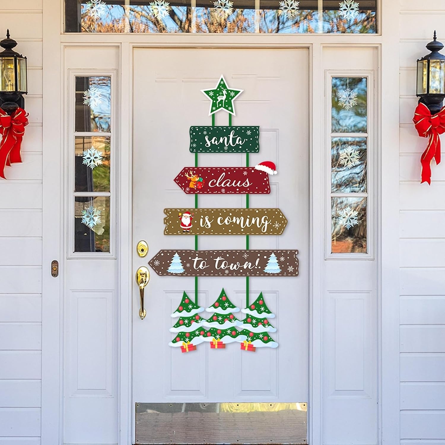 Christmas Hanging Decoration,Large Hanging Indoor,Window Door Kitchen Dress up Card Hanging,Creative Crafts Christmas Decorations